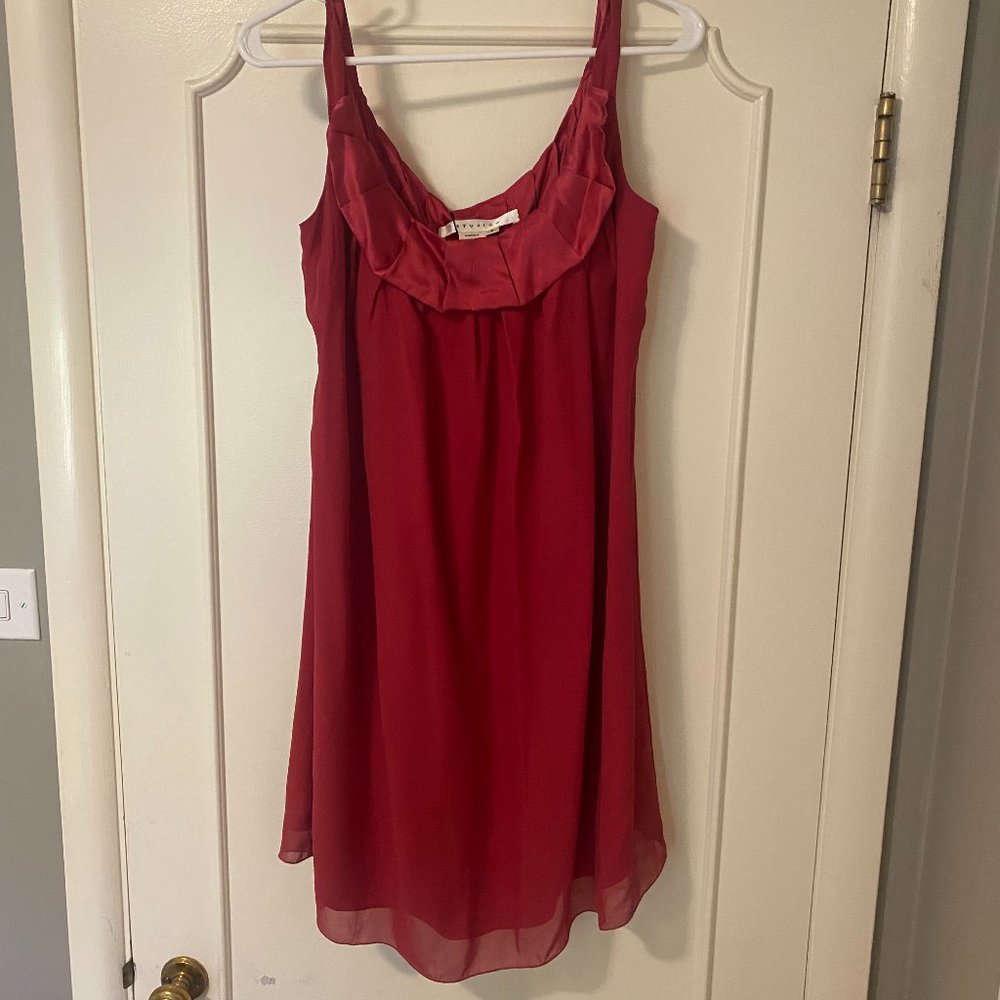 Red silk dress - size S